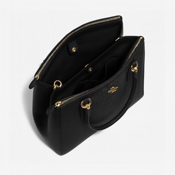 Coach Christie Carryall Leather Bag Black Style F57525 - Picture 6 of 8